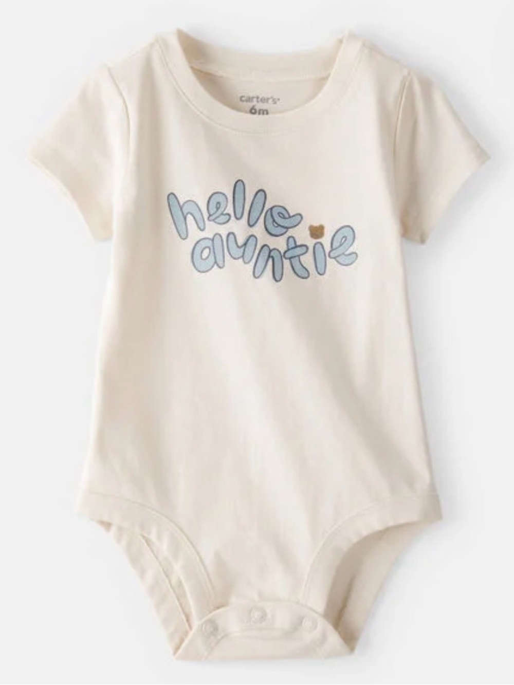 Carter's Cream Short-Sleeve onesie hello auntie 3m